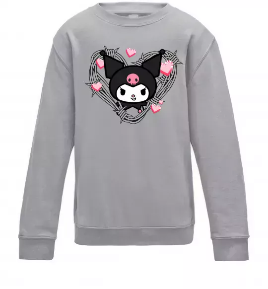 Детский Свитшот Hello kitty kuromi Серый меланж фото