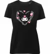 Женская премиум футболка Hello kitty kuromi Черный фото