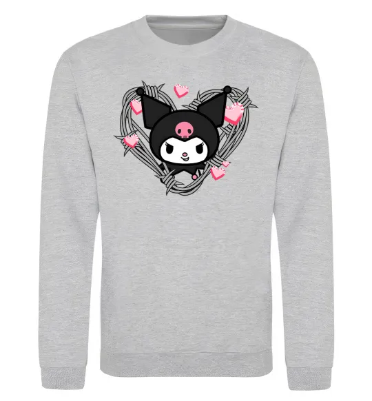 Свитшот Hello kitty kuromi Серый меланж фото
