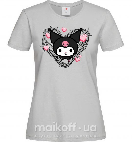 Женская футболка Hello kitty kuromi Серый фото