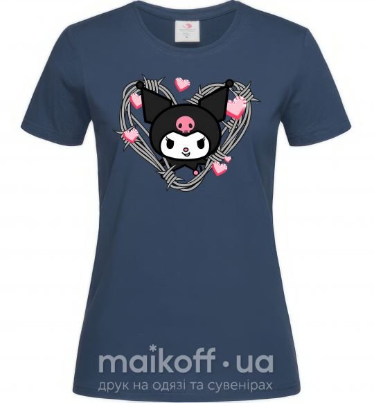 Женская футболка Hello kitty kuromi Темно-синий фото
