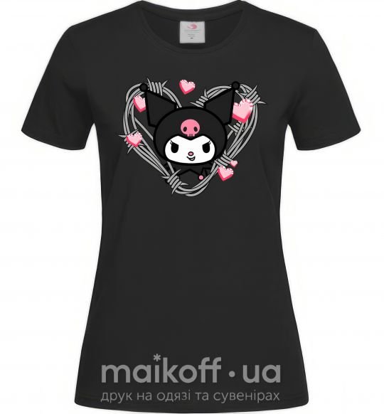 Женская футболка Hello kitty kuromi Черный фото