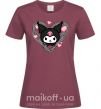 Жіноча футболка Hello kitty kuromi Бордовий фото