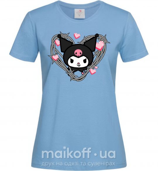 Жіноча футболка Hello kitty kuromi Блакитний фото