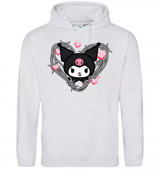 Жіноча толстовка (худі) Hello kitty kuromi Сірий меланж фото