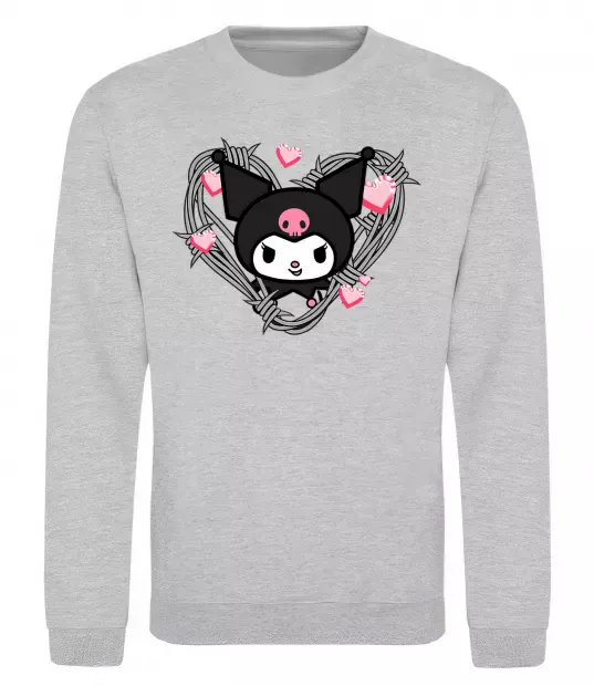 Свитшот Hello kitty kuromi Серый меланж фото