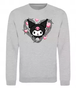 Свитшот Hello kitty kuromi Серый меланж фото