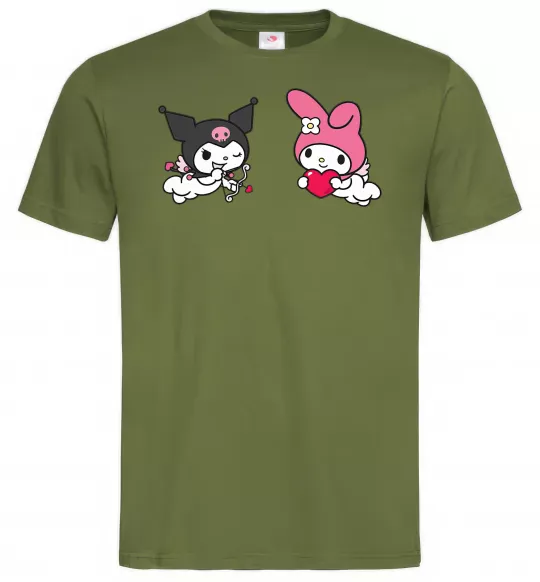 Мужская футболка Kuromi my melodi Оливковый фото