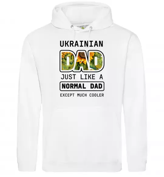 Мужская толстовка (худи) Ukrainian dad Белый фото