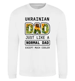 Світшот Ukrainian dad Білий фото