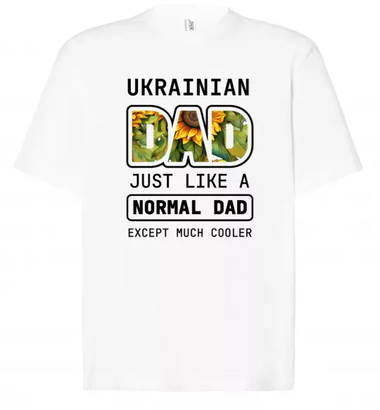 Футболка Оверсайз Ukrainian dad Белый фото