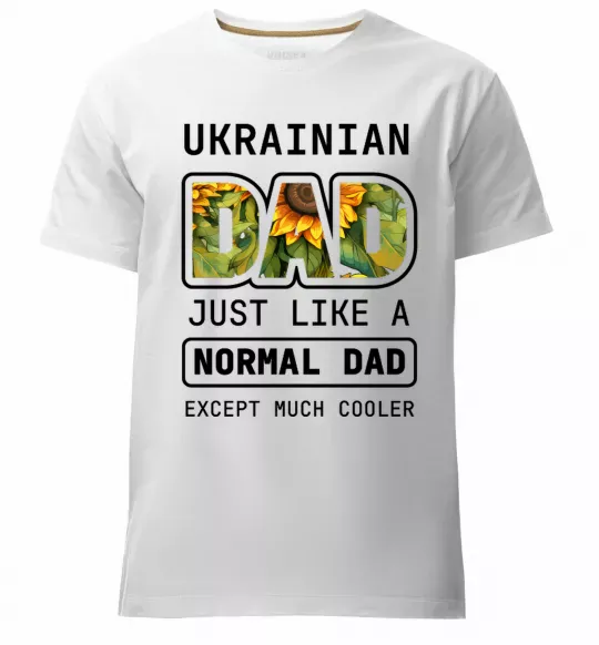 Мужская премиум футболка Ukrainian dad Белый фото