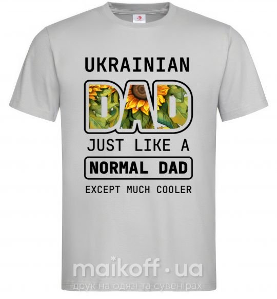 Мужская футболка Ukrainian dad Серый фото