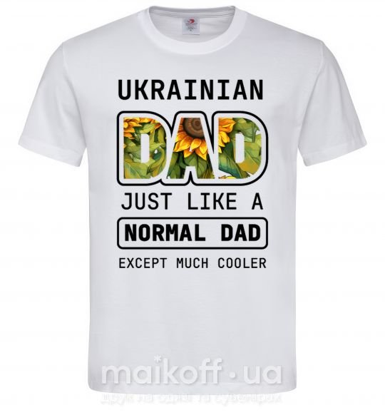 Чоловіча футболка Ukrainian dad Білий фото