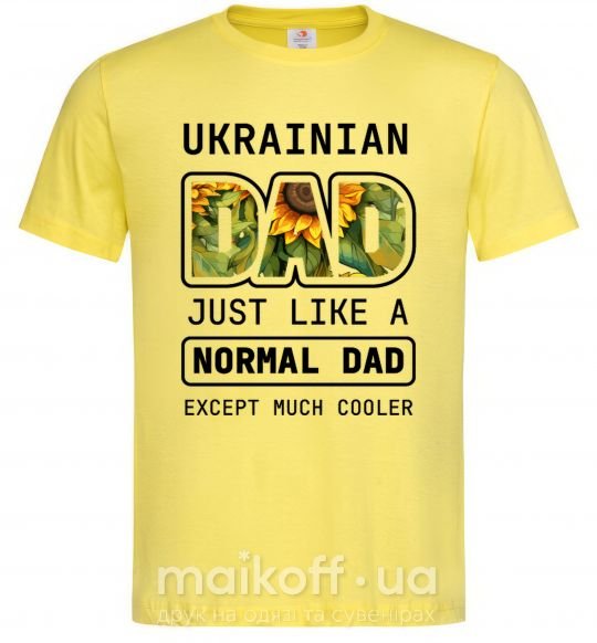 Мужская футболка Ukrainian dad Лимонный фото