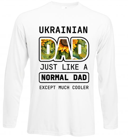 Лонгслів Ukrainian dad Білий фото