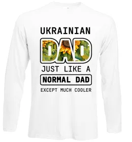 Лонгслив Ukrainian dad Белый фото