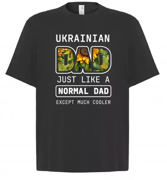 Футболка Оверсайз Ukrainian dad Черный фото