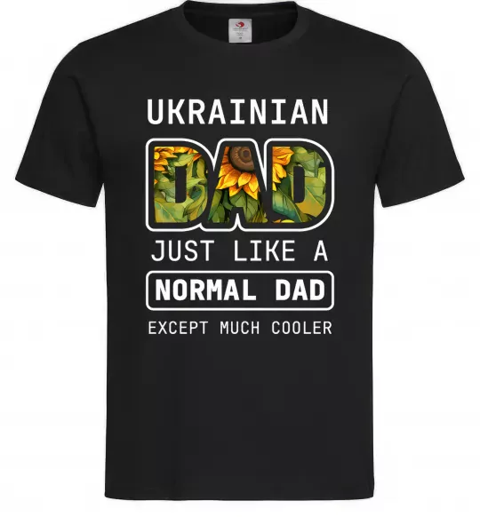 Мужская футболка Ukrainian dad Черный фото