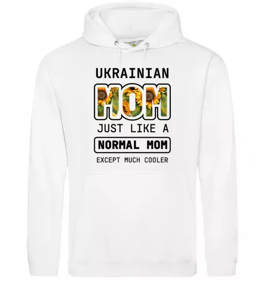 Женская толстовка (худи) Ukrainian mom Белый фото