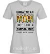 Женская футболка Ukrainian mom Серый фото