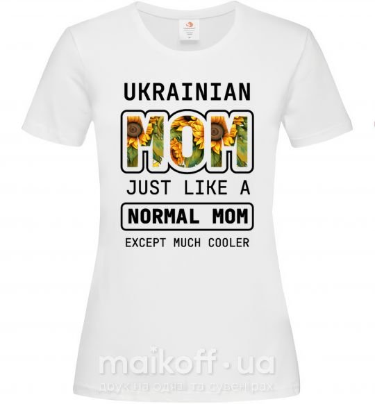 Женская футболка Ukrainian mom Белый фото