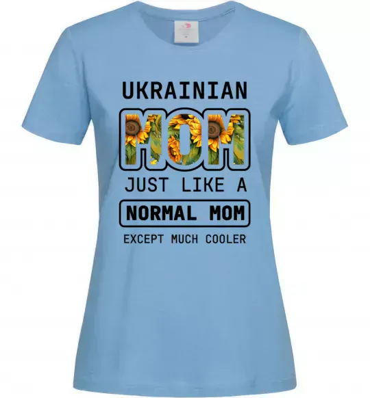 Женская футболка Ukrainian mom Голубой фото