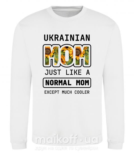 Світшот Ukrainian mom Білий фото