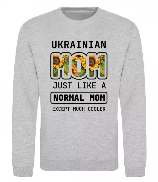 Свитшот Ukrainian mom Серый меланж фото
