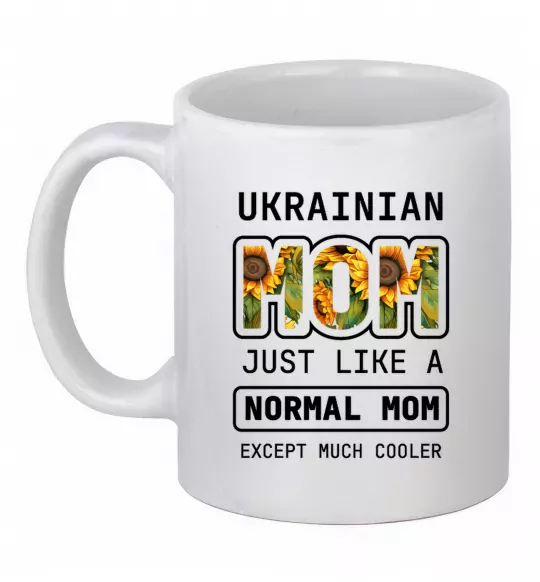 Чашка керамічна Ukrainian mom Білий фото