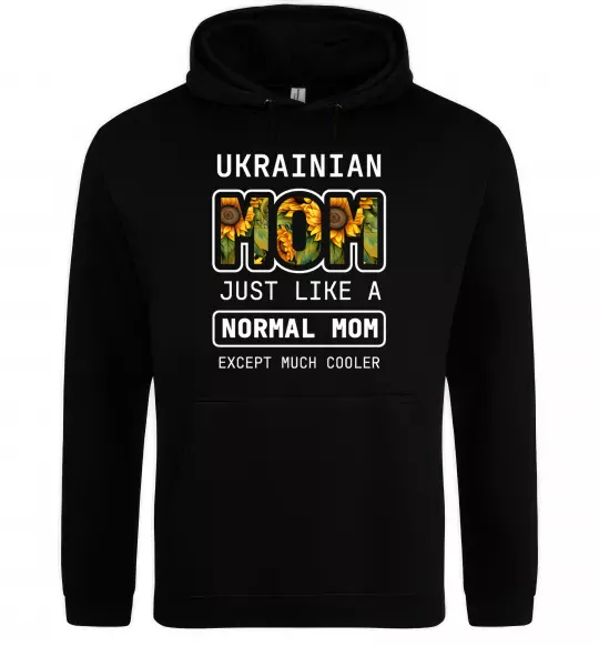 Женская толстовка (худи) Ukrainian mom Черный фото