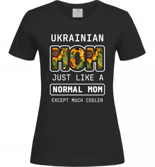 Женская футболка Ukrainian mom Черный фото