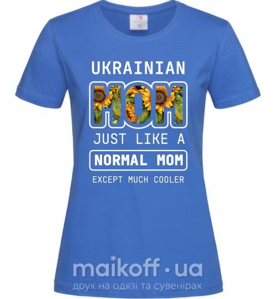 Жіноча футболка Ukrainian mom Яскраво-синій фото