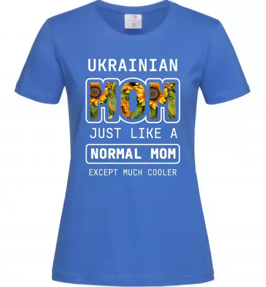 Женская футболка Ukrainian mom Ярко-синий фото
