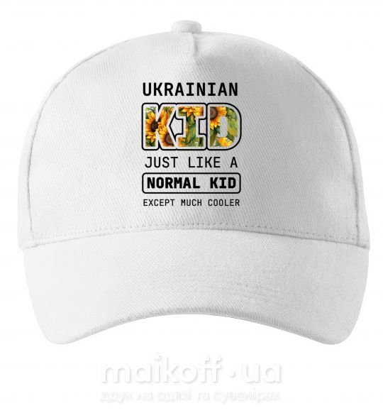 Кепка Ukrainian kid Білий фото
