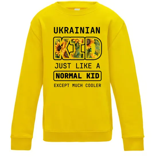 Дитячий світшот Ukrainian kid Сонячно жовтий фото
