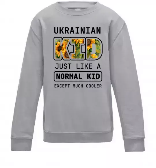 Дитячий світшот Ukrainian kid Сірий меланж фото