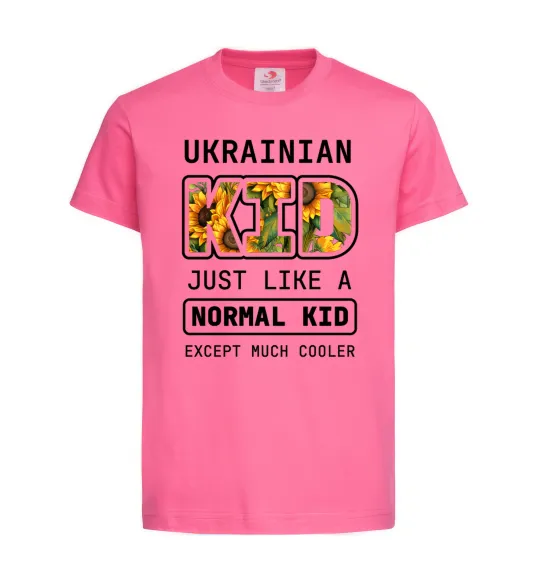 Дитяча футболка Ukrainian kid Яскраво-рожевий фото