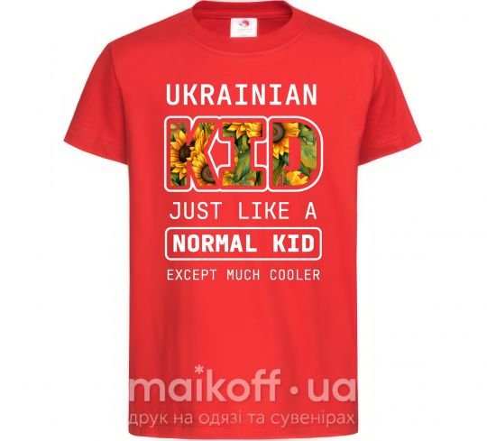 Дитяча футболка Ukrainian kid Червоний фото