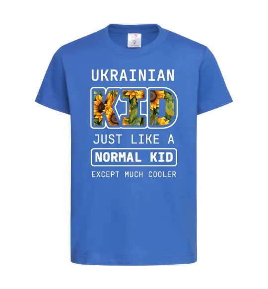 Дитяча футболка Ukrainian kid Яскраво-синій фото