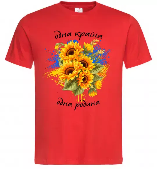 Мужская футболка Одна країна одна родина Красный фото