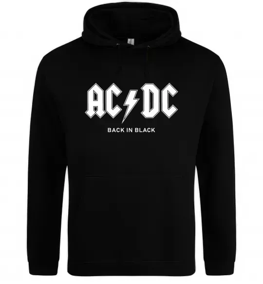 Женская толстовка (худи) AC DC back in black Черный фото