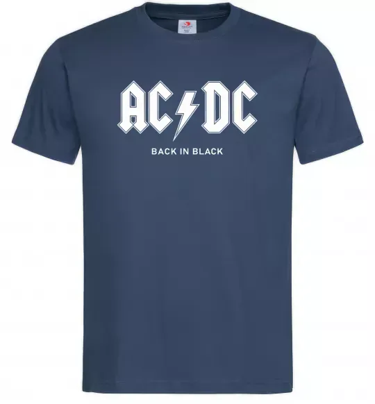 Мужская футболка AC DC back in black Темно-синий фото