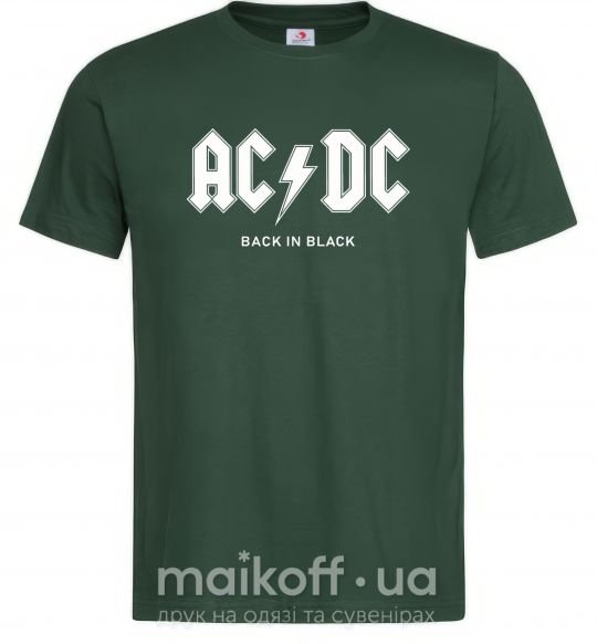Мужская футболка AC DC back in black Темно-зеленый фото