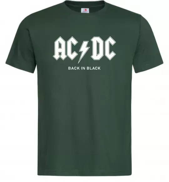 Мужская футболка AC DC back in black Темно-зеленый фото