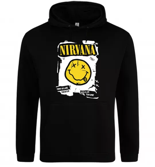 Мужская толстовка (худи) Nirvana 1987 Черный фото