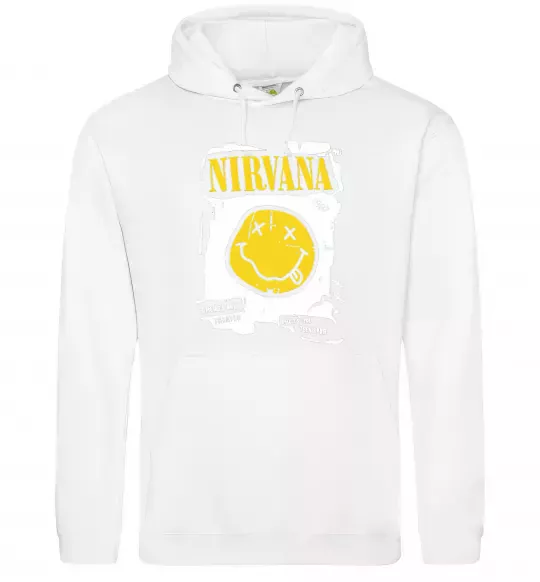 Мужская толстовка (худи) Nirvana 1987 Белый фото