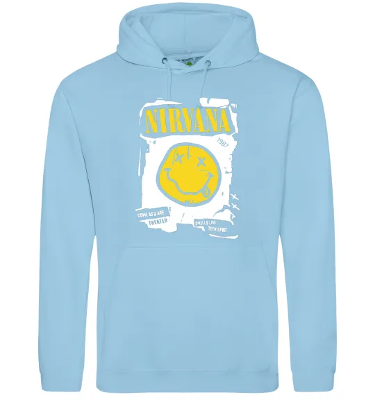 Чоловіча толстовка (худі) Nirvana 1987 Блакитний фото