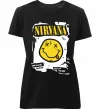 Женская премиум футболка Nirvana 1987 Черный фото