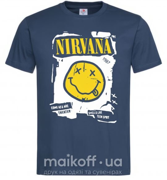Мужская футболка Nirvana 1987 Темно-синий фото